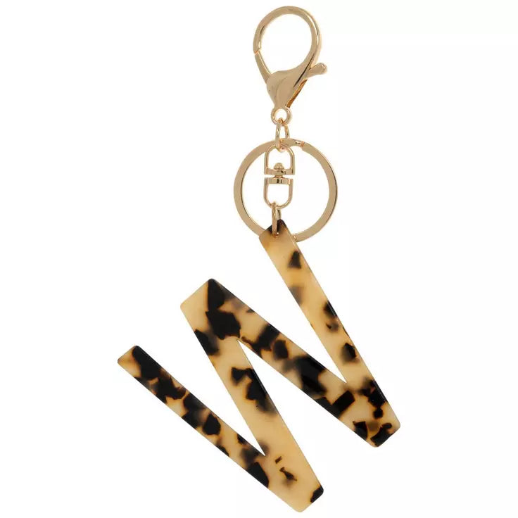Leopard print letter acrylic keychain