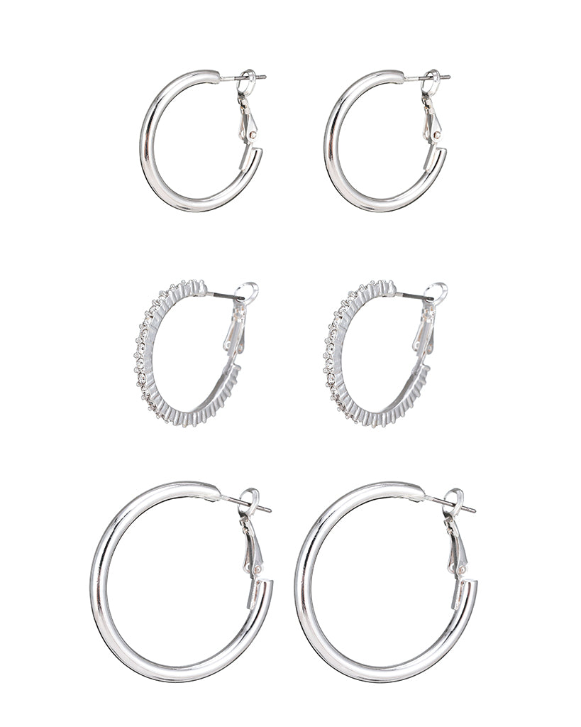 Three pairs of earrings jewelry