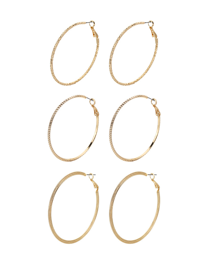 Three pairs of earrings jewelry