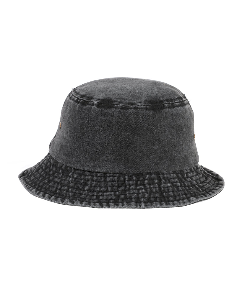 Washed denim bucket hat