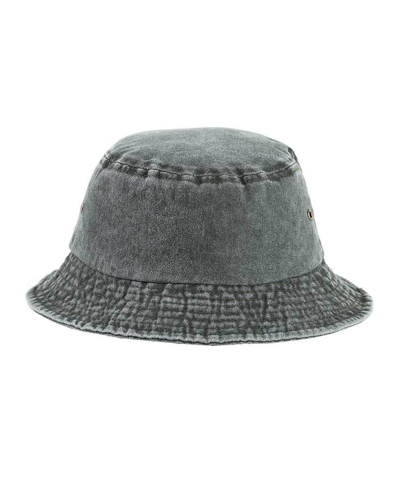 Washed denim bucket hat