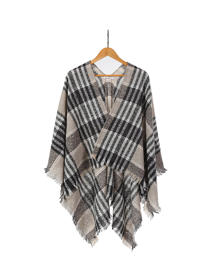 Squares wrap tassels scarf
