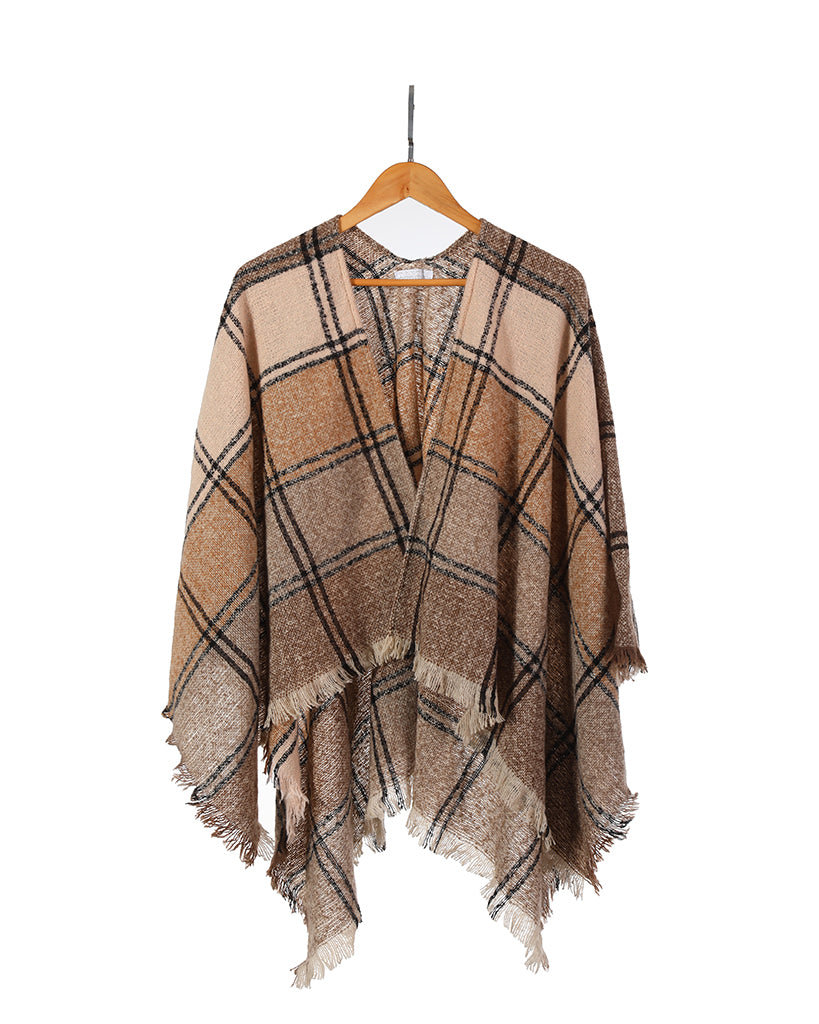 Squares wrap tassels scarf