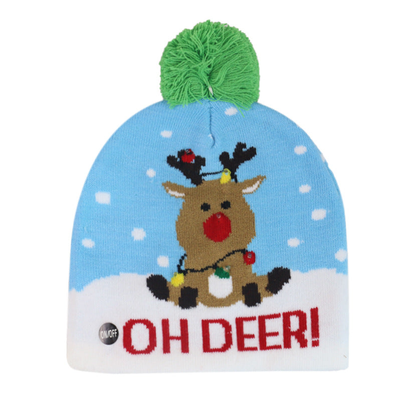 Christmas moose knit hat