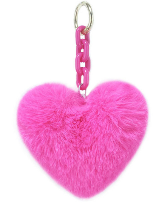 Peach heart keychain