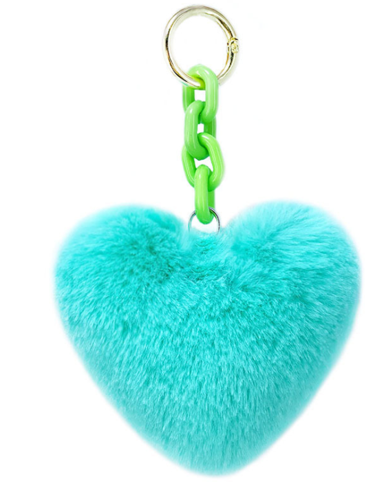 Peach heart keychain
