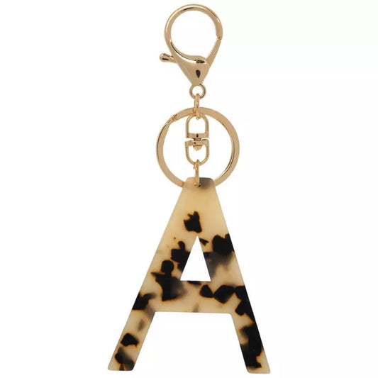 Leopard print letter acrylic keychain