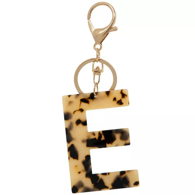 Leopard print letter acrylic keychain