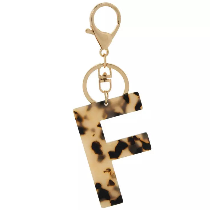 Leopard print letter acrylic keychain
