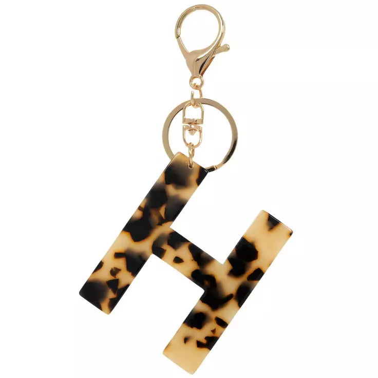 Leopard print letter acrylic keychain