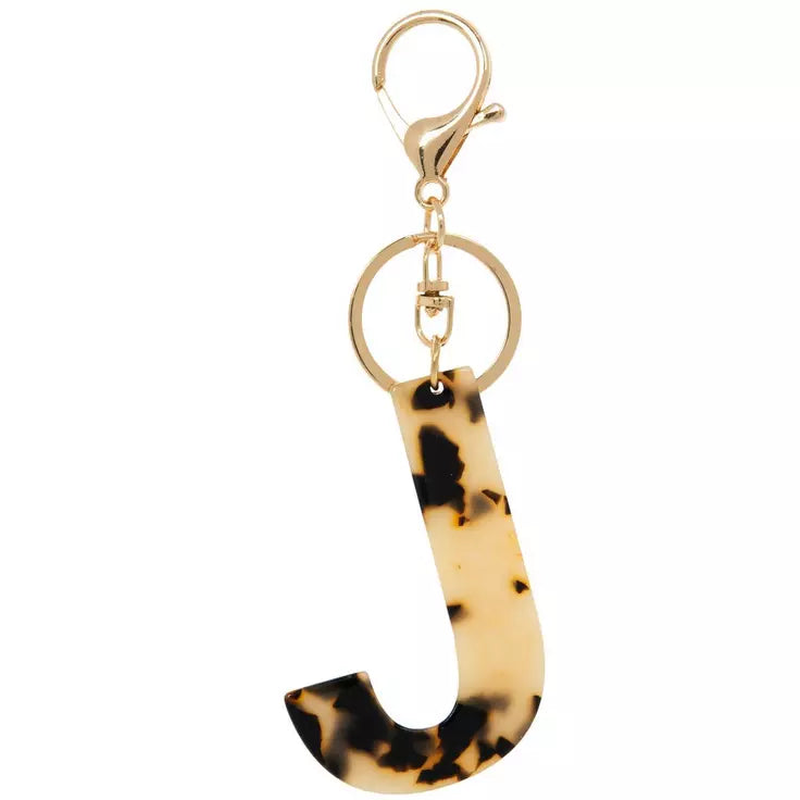 Leopard print letter acrylic keychain