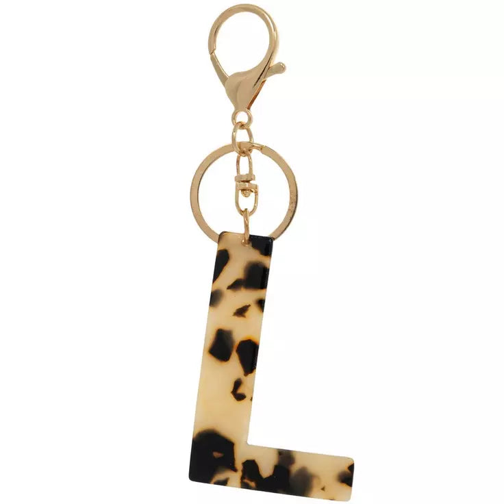 Leopard print letter acrylic keychain