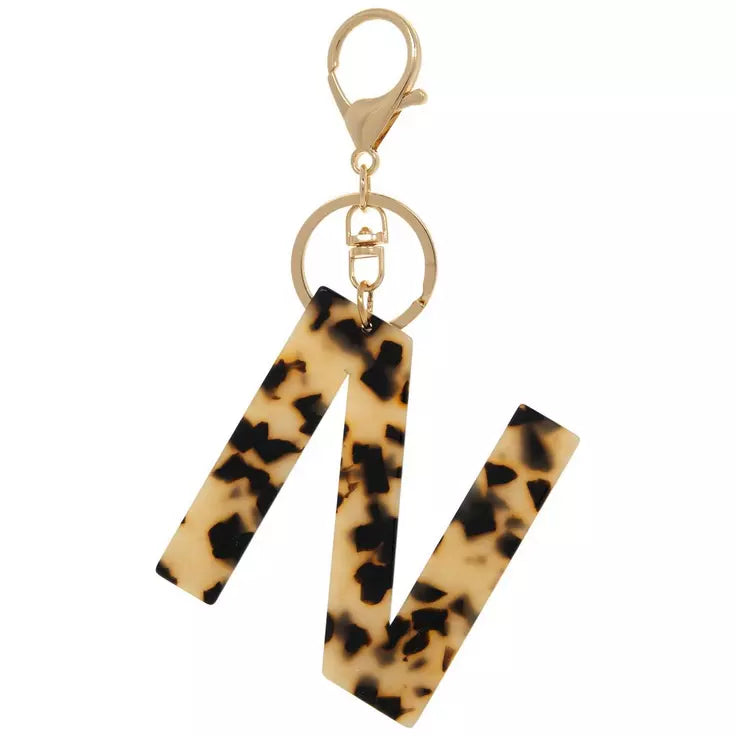 Leopard print letter acrylic keychain