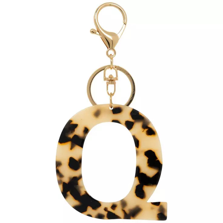 Leopard print letter acrylic keychain