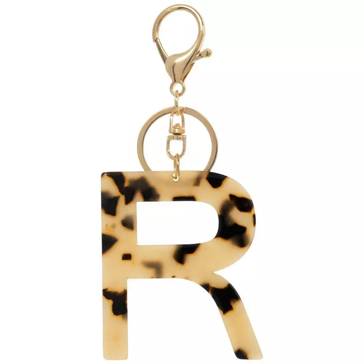 Leopard print letter acrylic keychain