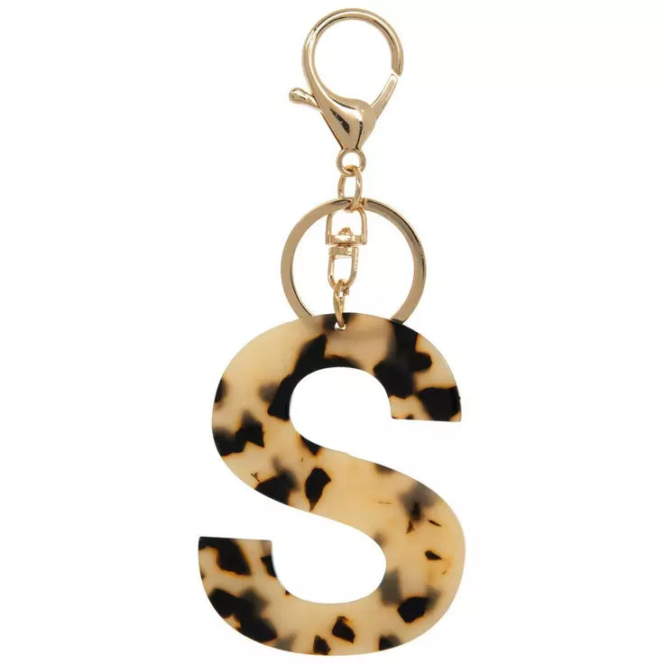 Leopard print letter acrylic keychain