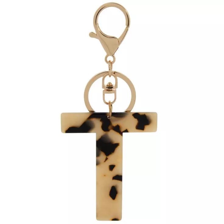 Leopard print letter acrylic keychain