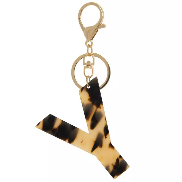 Leopard print letter acrylic keychain