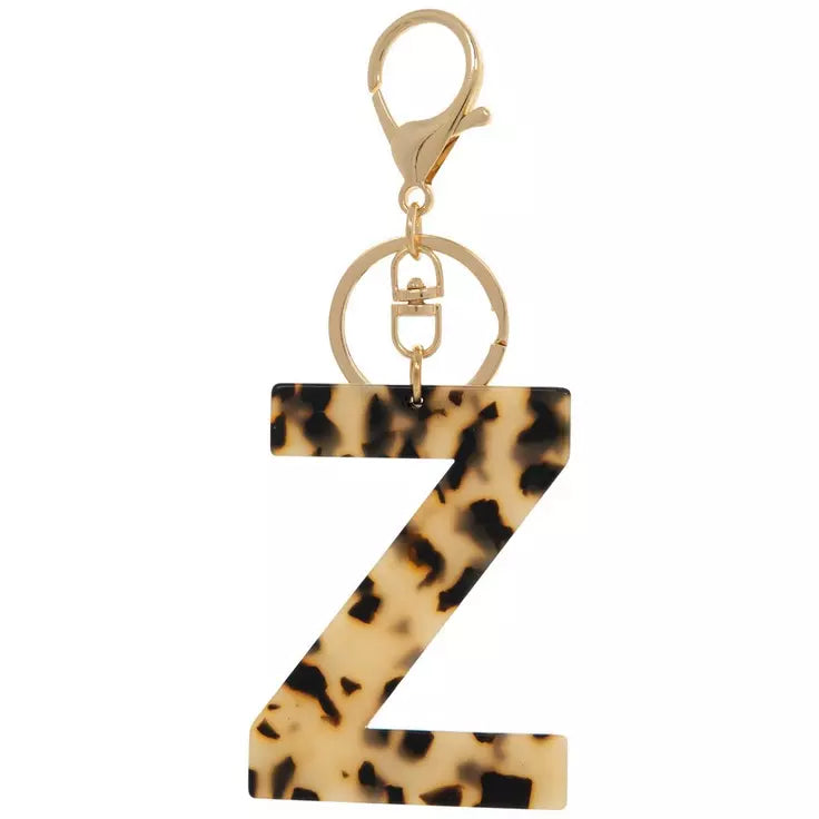 Leopard print letter acrylic keychain