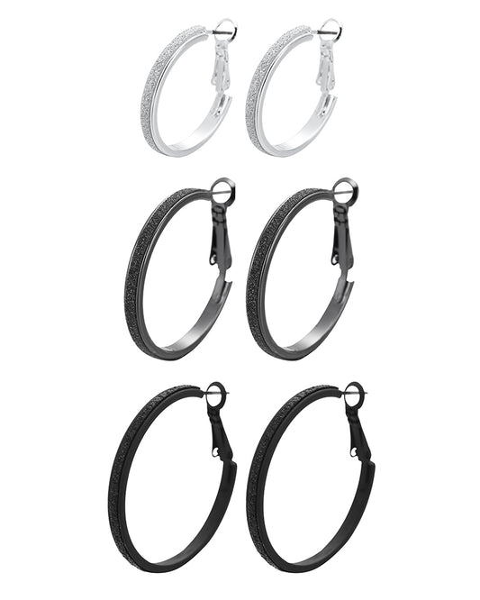 Three pairs of earrings jewelry