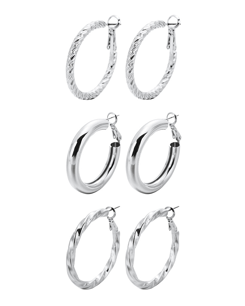 Three pairs of earrings jewelry