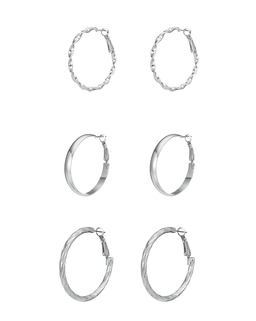 Three pairs of earrings jewelry