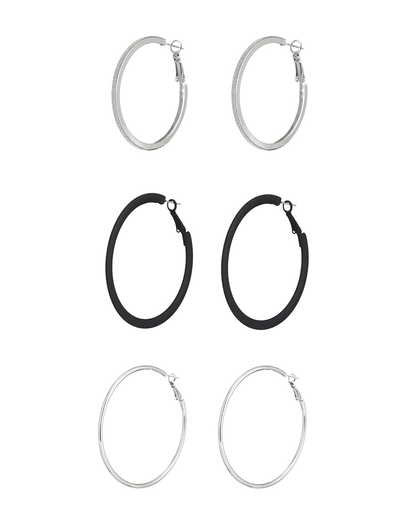 Three pairs of earrings jewelry