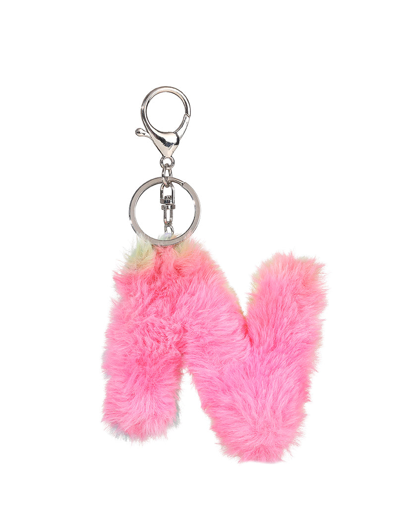 Colored plush letter keychain