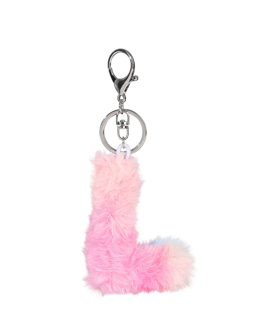 Colored plush letter keychain