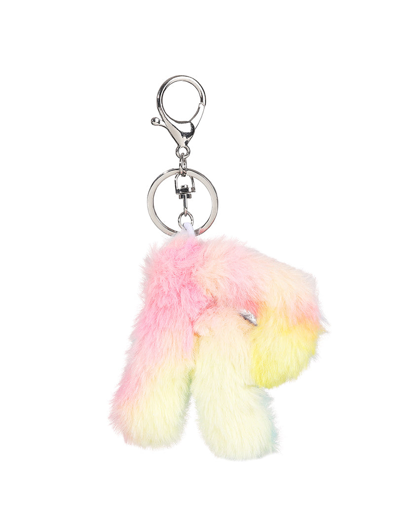 Colored plush letter keychain