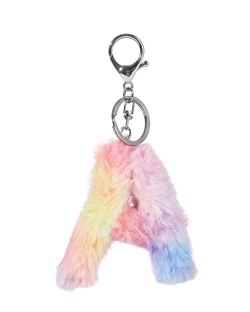 Colored plush letter keychain