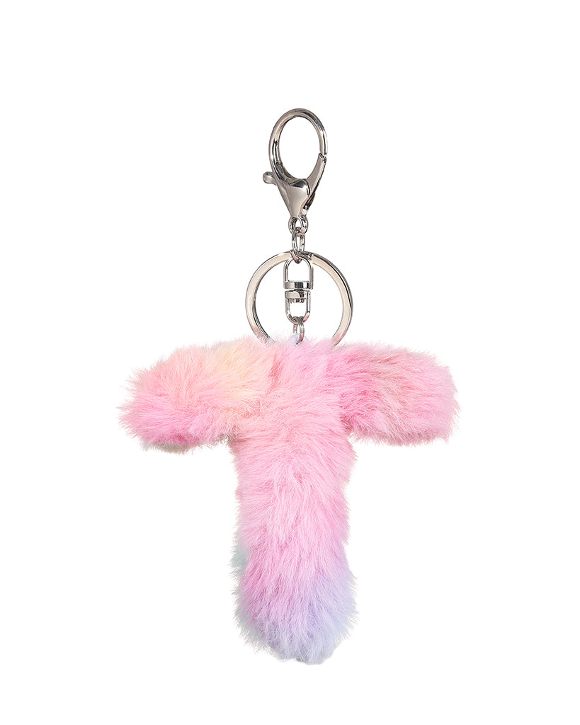 Colored plush letter keychain