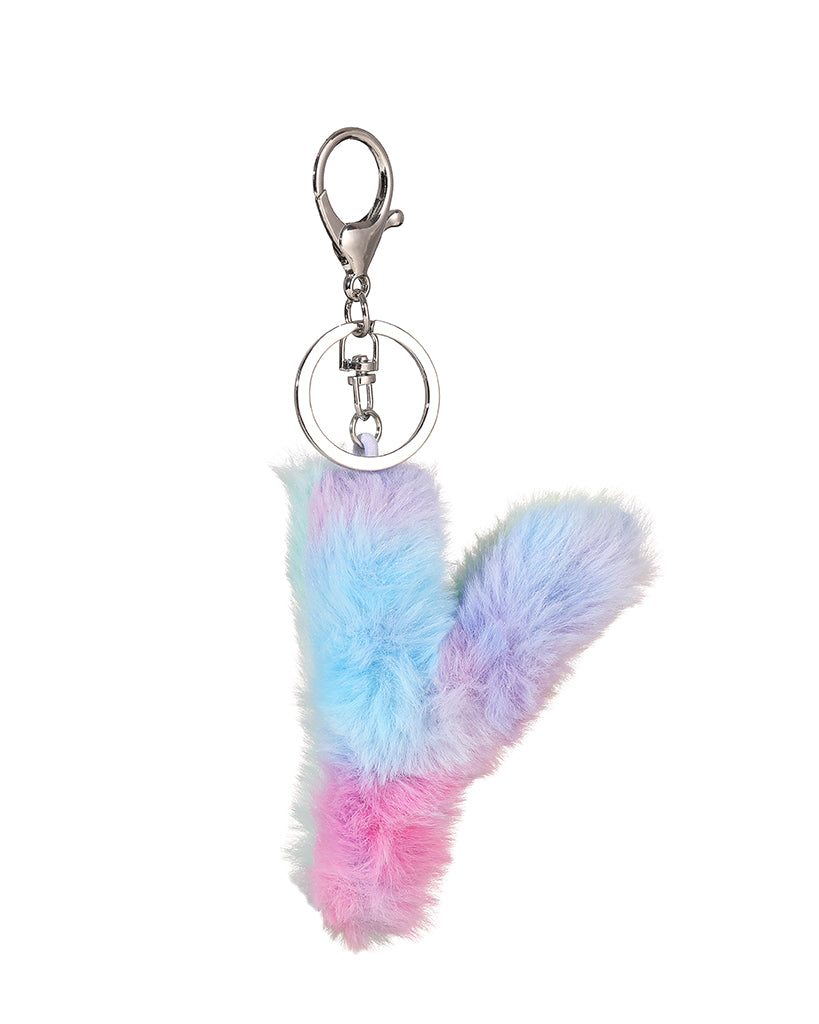 Colored plush letter keychain