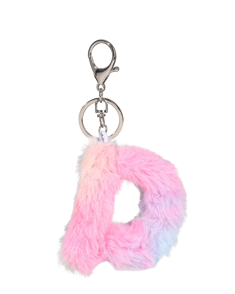 Colored plush letter keychain
