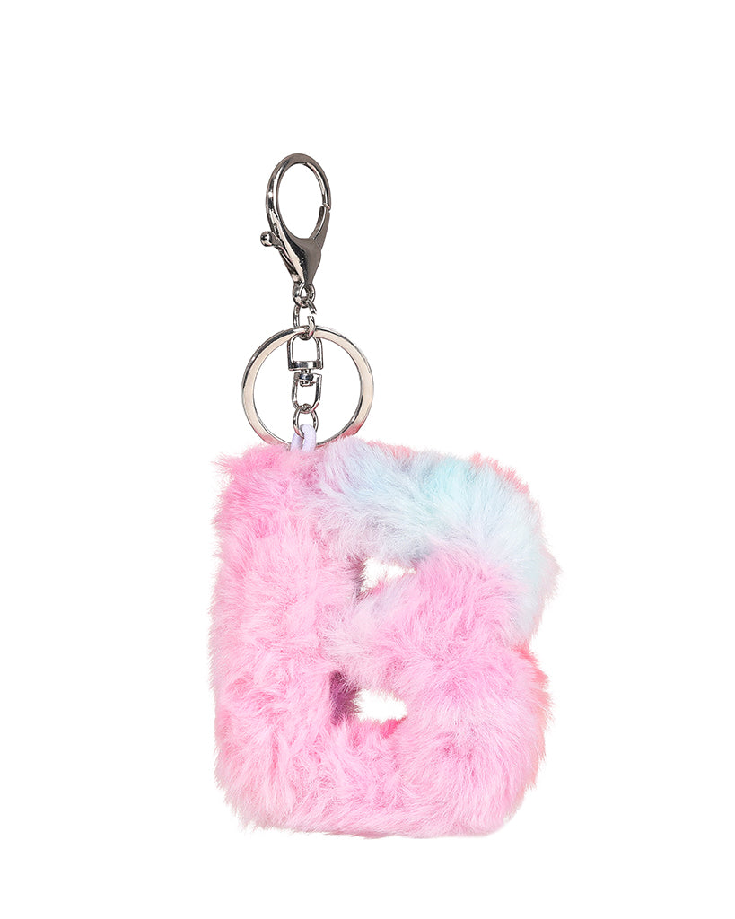 Colored plush letter keychain