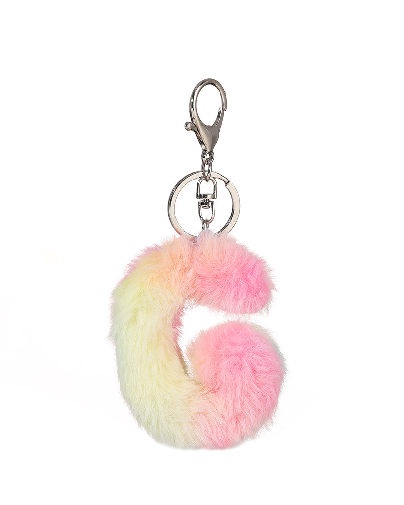 Colored plush letter keychain