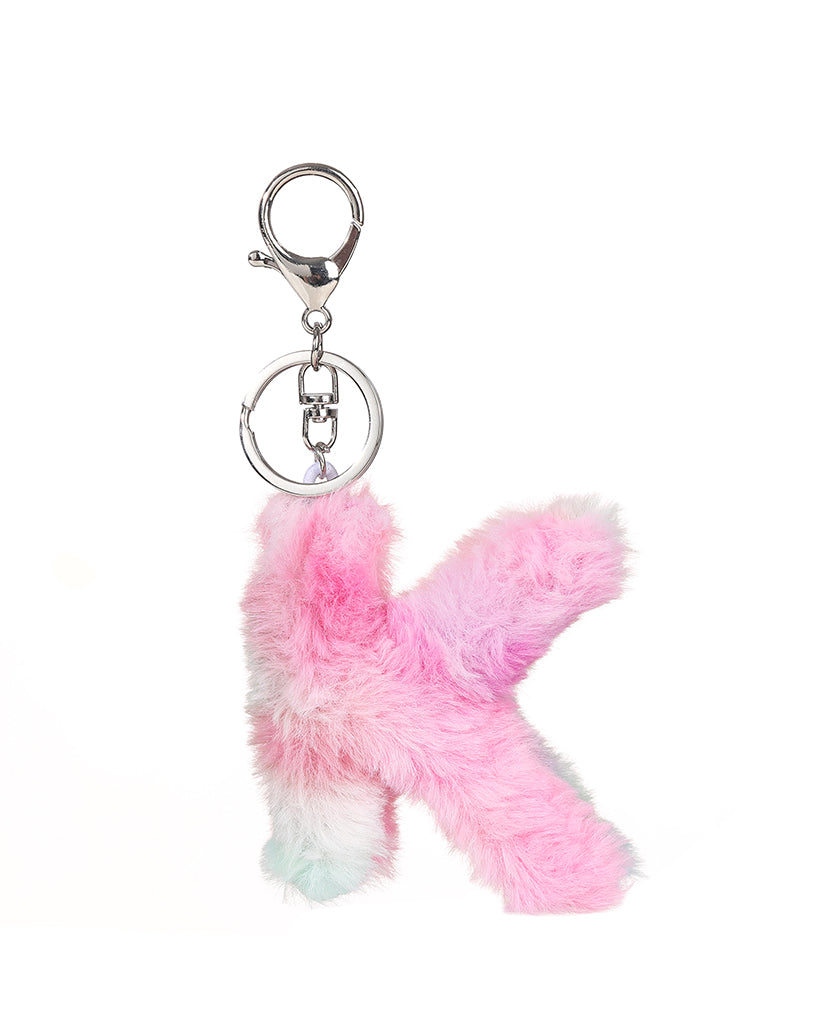 Colored plush letter keychain