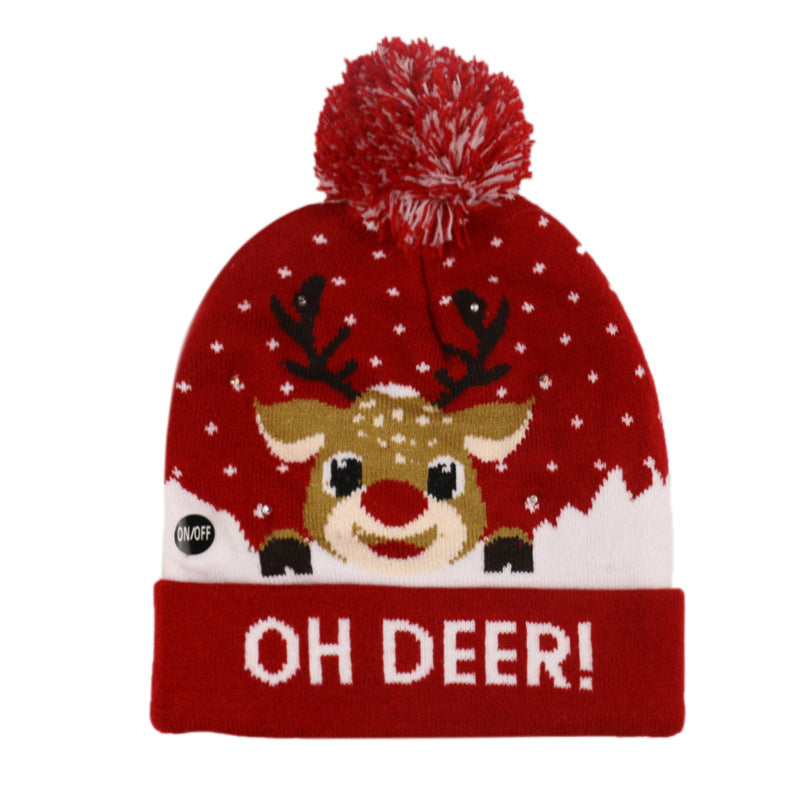 Christmas moose knit hat