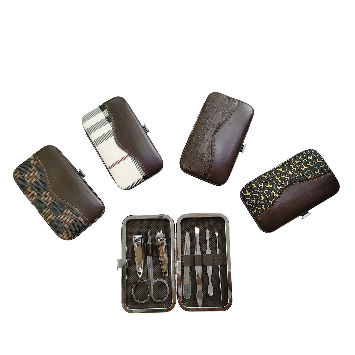 7pcs/set Rose Gold Portable Manicure & Beauty Tool Kit, Personal Care Tools For Ear Cleaning, Foot Care, Nail Grooming