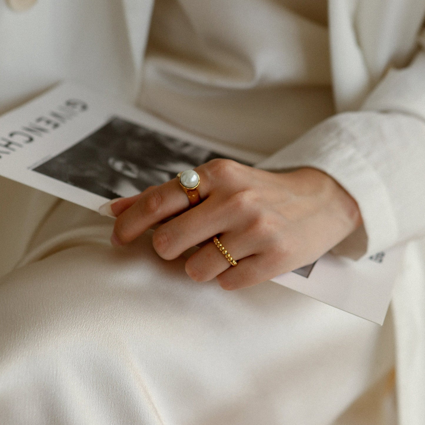 Vintage Pearl Signet Ring