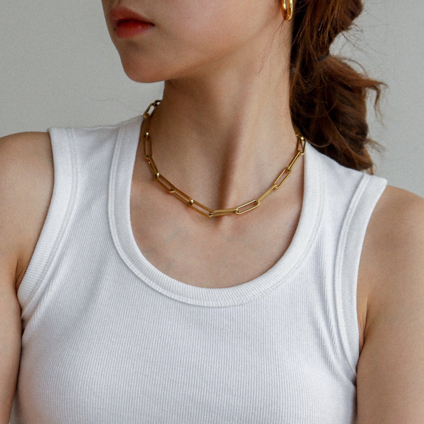 Thick Paperclip Chain Necklace